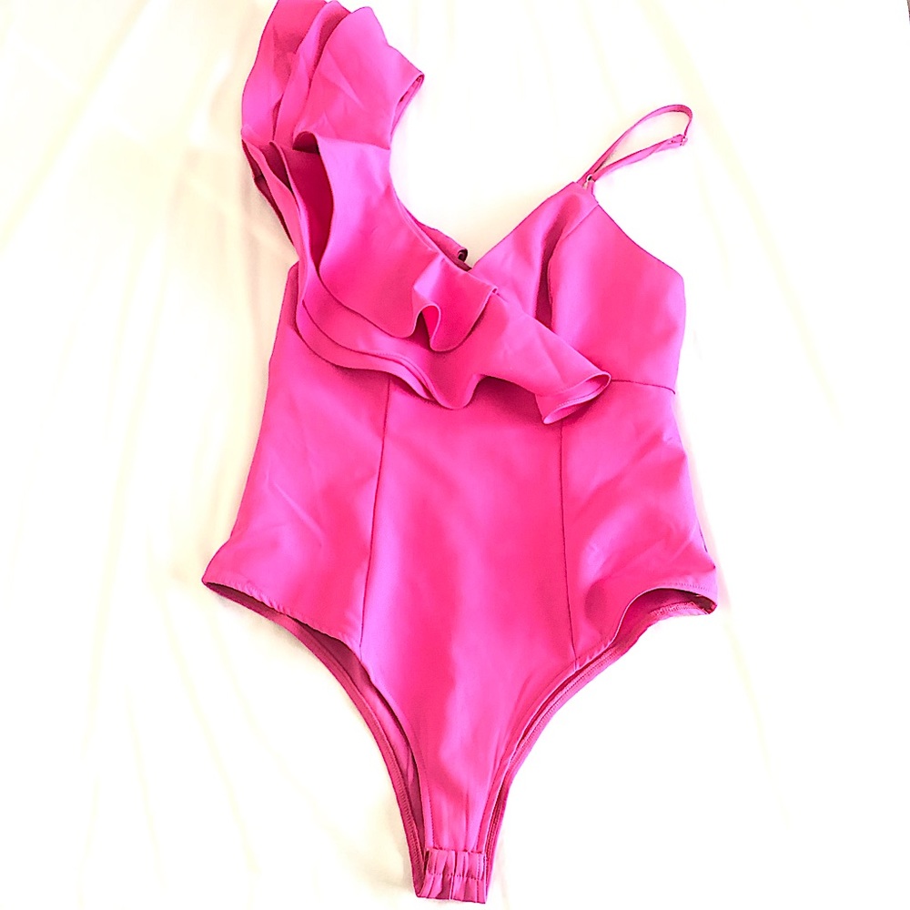 Fuchsia ruffle top